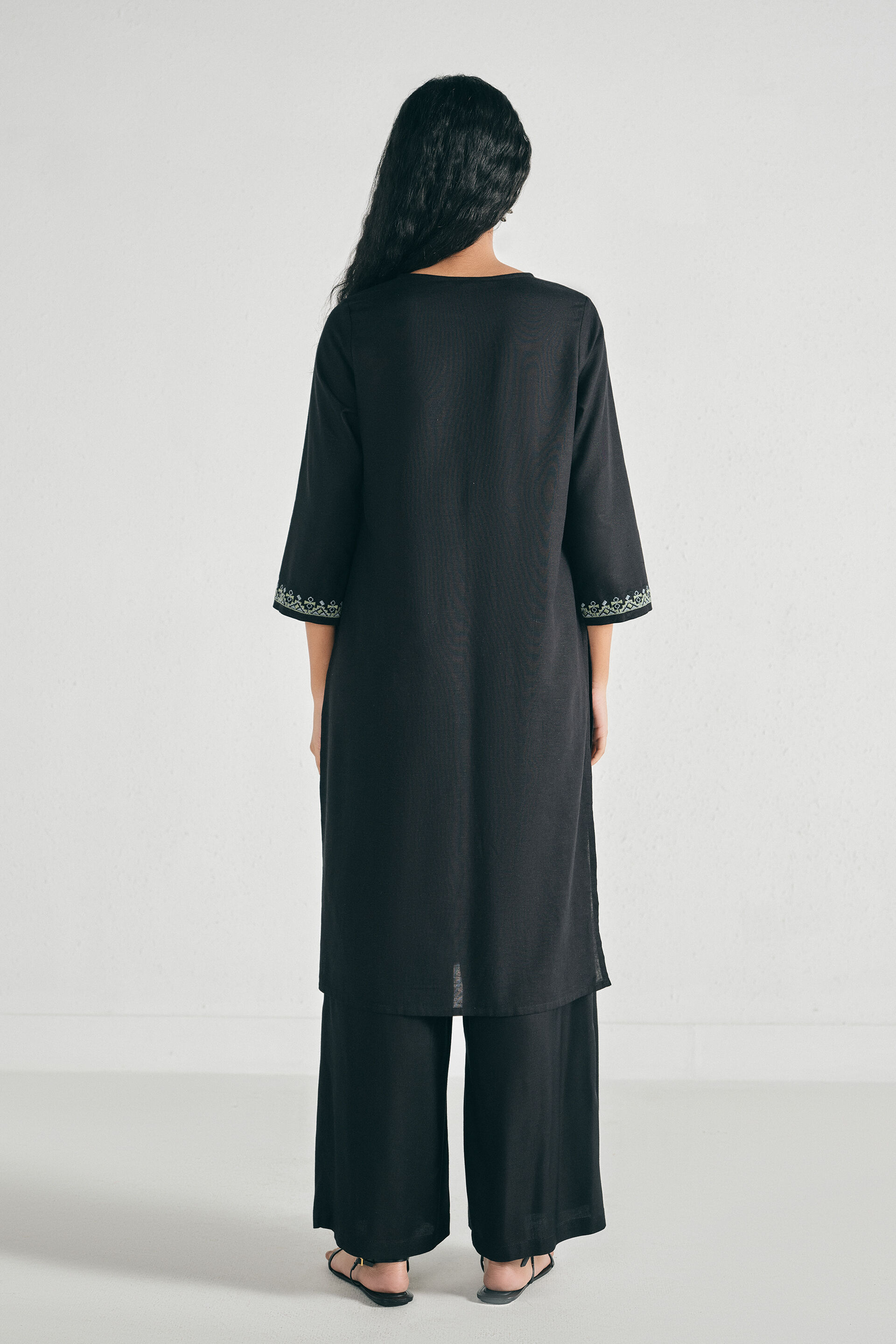 Nivaya Black Kurta, Black, image 4